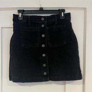 Madewell Black stretchy jean skirt